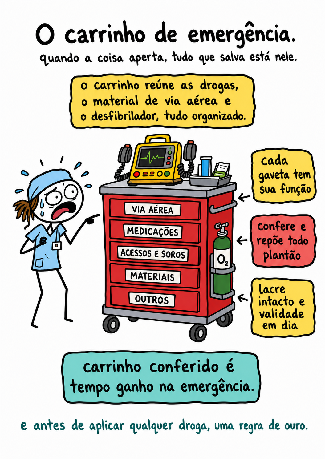 O carrinho de emergência